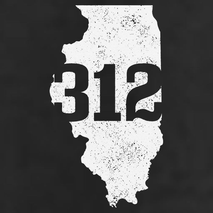 Chicago 312 Area Code Illinois Map State Pride Vintage Golf Towel