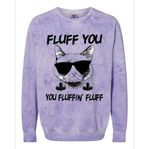 Cats 365 Adult Fluff You You Fluffin' Fluff Funny Cat Kitten Gift Colorblast Crewneck Sweatshirt