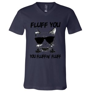 Cats 365 Adult Fluff You You Fluffin' Fluff Funny Cat Kitten Gift V-Neck T-Shirt