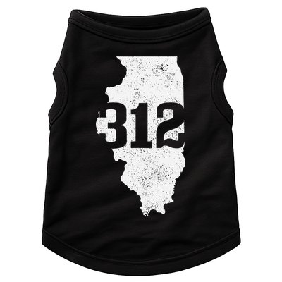 Chicago 312 Area Code Illinois Map State Pride Vintage Doggie Tank