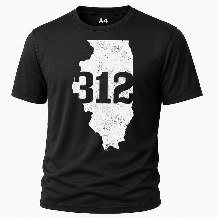 Chicago 312 Area Code Illinois Map State Pride Vintage Performance Shirt