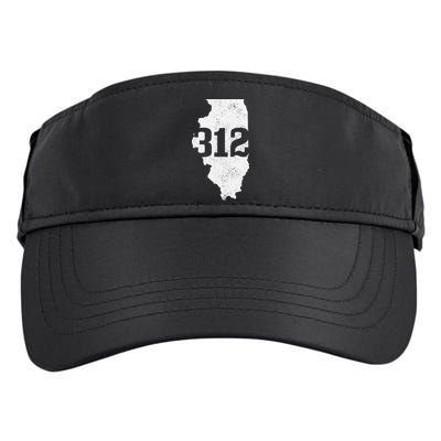Chicago 312 Area Code Illinois Map State Pride Vintage Adult Drive Performance Visor