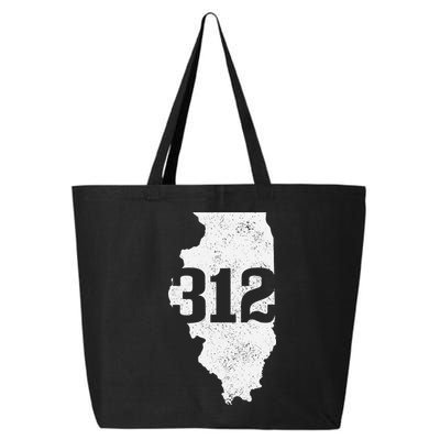 Chicago 312 Area Code Illinois Map State Pride Vintage 25L Jumbo Tote