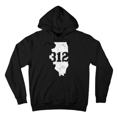 Chicago 312 Area Code Illinois Map State Pride Vintage Tall Hoodie