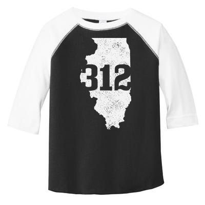 Chicago 312 Area Code Illinois Map State Pride Vintage Toddler Fine Jersey T-Shirt