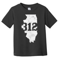 Chicago 312 Area Code Illinois Map State Pride Vintage Toddler T-Shirt