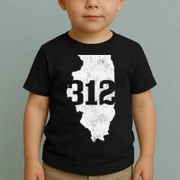 Chicago 312 Area Code Illinois Map State Pride Vintage Toddler T-Shirt