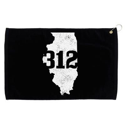 Chicago 312 Area Code Illinois Map State Pride Vintage Grommeted Golf Towel