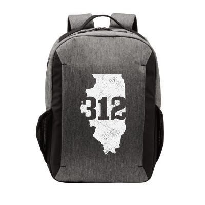 Chicago 312 Area Code Illinois Map State Pride Vintage Vector Backpack