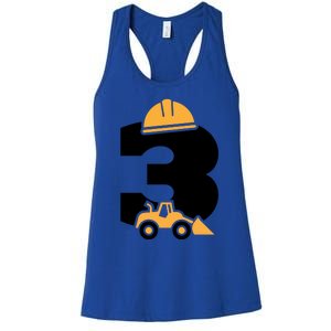  3rd Birthday Construction Gift For Birthday Boy Women's Racerback Tank