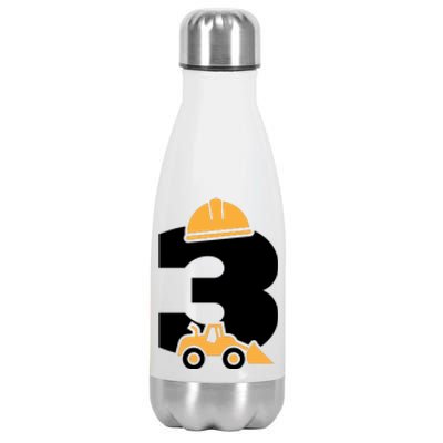  3rd Birthday Construction Gift For Birthday Boy Stainless Steel Insulated Water Bottle