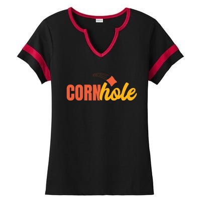 Cornhole 30 Ladies Halftime Notch Neck Tee