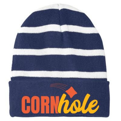 Cornhole 30 Striped Beanie with Solid Band