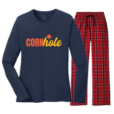 Cornhole 30 Women's Long Sleeve Flannel Pajama Set 