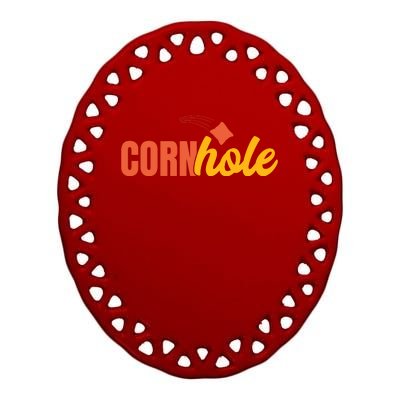 Cornhole 30 Ceramic Oval Ornament