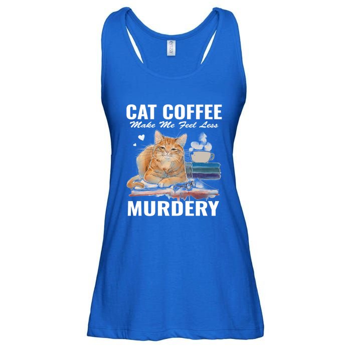 Cats 365 Cats And Coffee Make Me Feel Less Murdery Gift Ladies Essential Flowy Tank