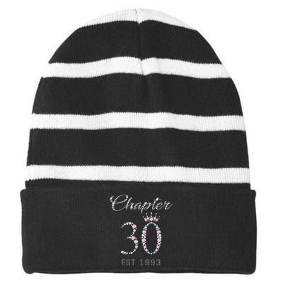 Chapter 30 EST 1993 30Th Birthday Gift For WoLove Striped Beanie with Solid Band