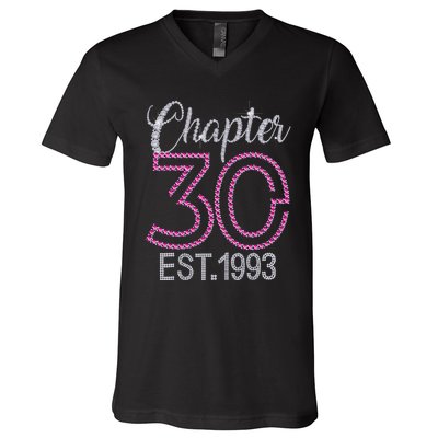 Chapter 30 EST 1993 30th Birthday Gift For Womens V-Neck T-Shirt