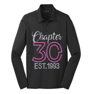 Chapter 30 EST 1993 30th Birthday Gift For Womens Silk Touch Performance Long Sleeve Polo