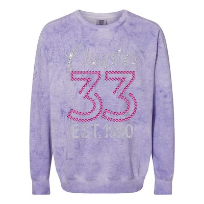 Chapter 33 EST 1990 33rd Birthday Gift For Womens Colorblast Crewneck Sweatshirt