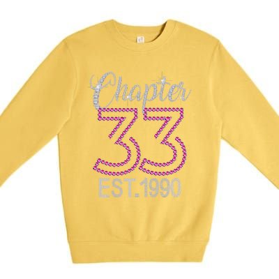 Chapter 33 EST 1990 33rd Birthday Gift For Womens Premium Crewneck Sweatshirt