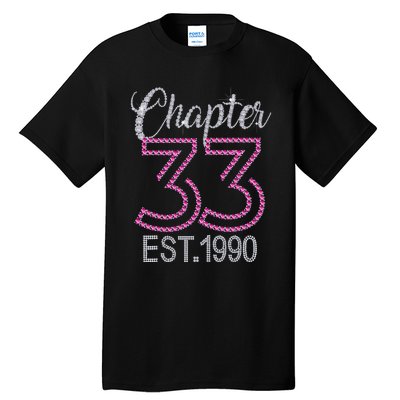 Chapter 33 EST 1990 33rd Birthday Gift For Womens Tall T-Shirt