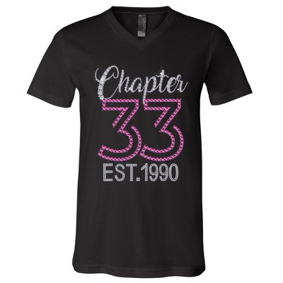 Chapter 33 EST 1990 33rd Birthday Gift For Womens V-Neck T-Shirt