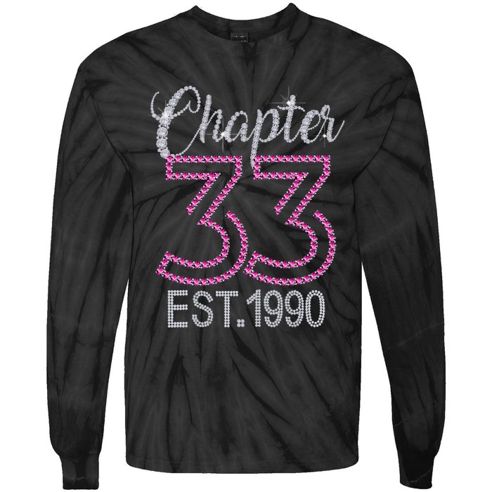 Chapter 33 EST 1990 33rd Birthday Gift For Womens Tie-Dye Long Sleeve Shirt