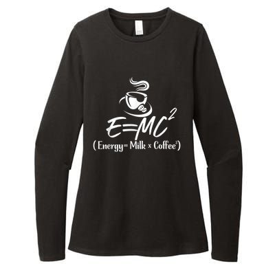 Coffee 365 E=MC Energy = Milk X Coffee Science Funny Womens CVC Long Sleeve Shirt