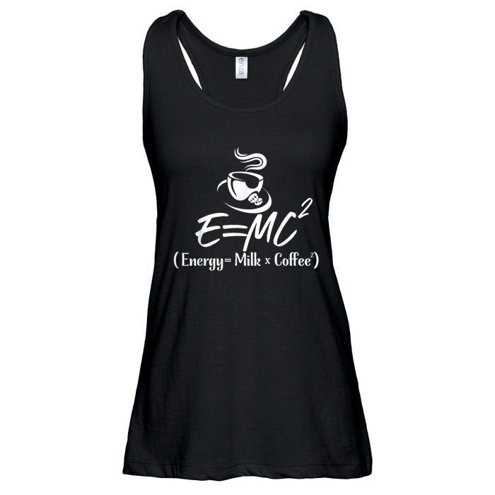 Coffee 365 E=MC Energy = Milk X Coffee Science Funny Ladies Essential Flowy Tank