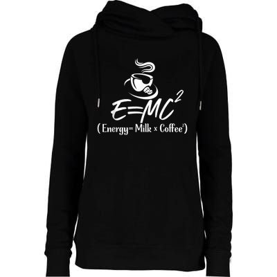 Coffee 365 E=MC Energy = Milk X Coffee Science Funny Womens Funnel Neck Pullover Hood