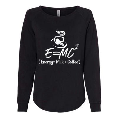 Coffee 365 E=MC Energy = Milk X Coffee Science Funny Womens California Wash Sweatshirt