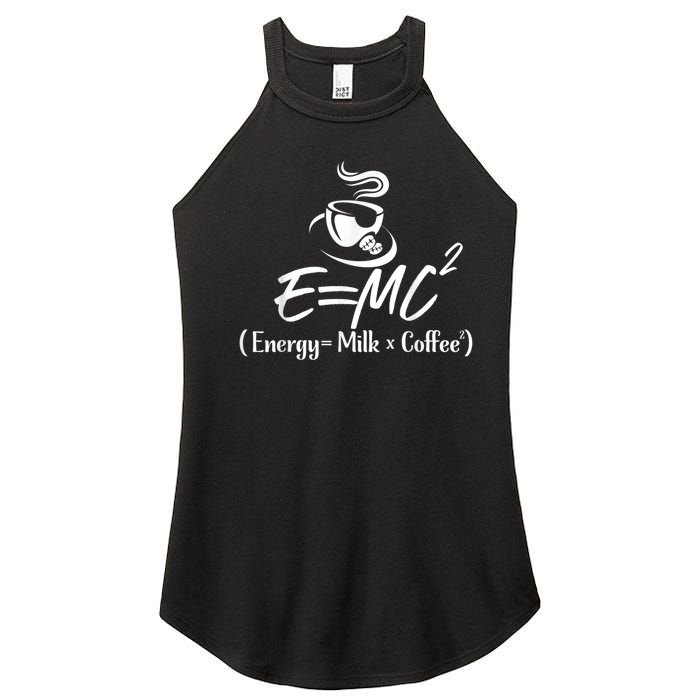 Coffee 365 E=MC Energy = Milk X Coffee Science Funny Women's Perfect Tri Rocker Tank