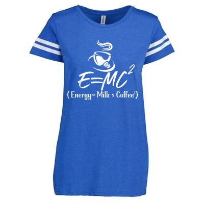 Coffee 365 E=MC Energy = Milk X Coffee Science Funny Enza Ladies Jersey Football T-Shirt