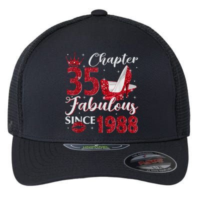 Chapter 35 Fabulous Since 1988 35Th Birthday Present Gift For Wo Flexfit Unipanel Trucker Cap