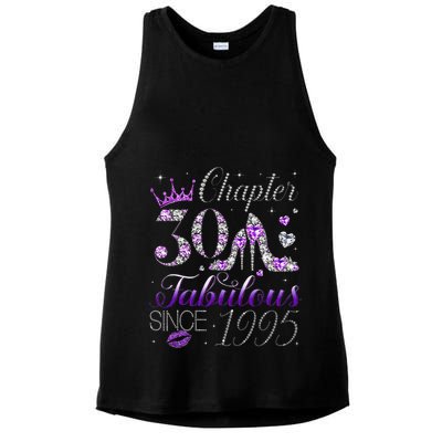 Chapter 30 Fabulous Since 1995 30th Birthday Women Ladies PosiCharge Tri-Blend Wicking Tank