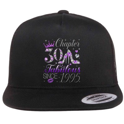 Chapter 30 Fabulous Since 1995 30th Birthday Women Flat Bill Trucker Hat