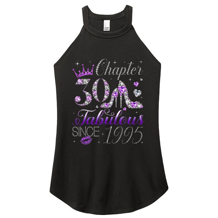 Chapter 30 Fabulous Since 1995 30th Birthday Women Women's Perfect Tri Rocker Tank