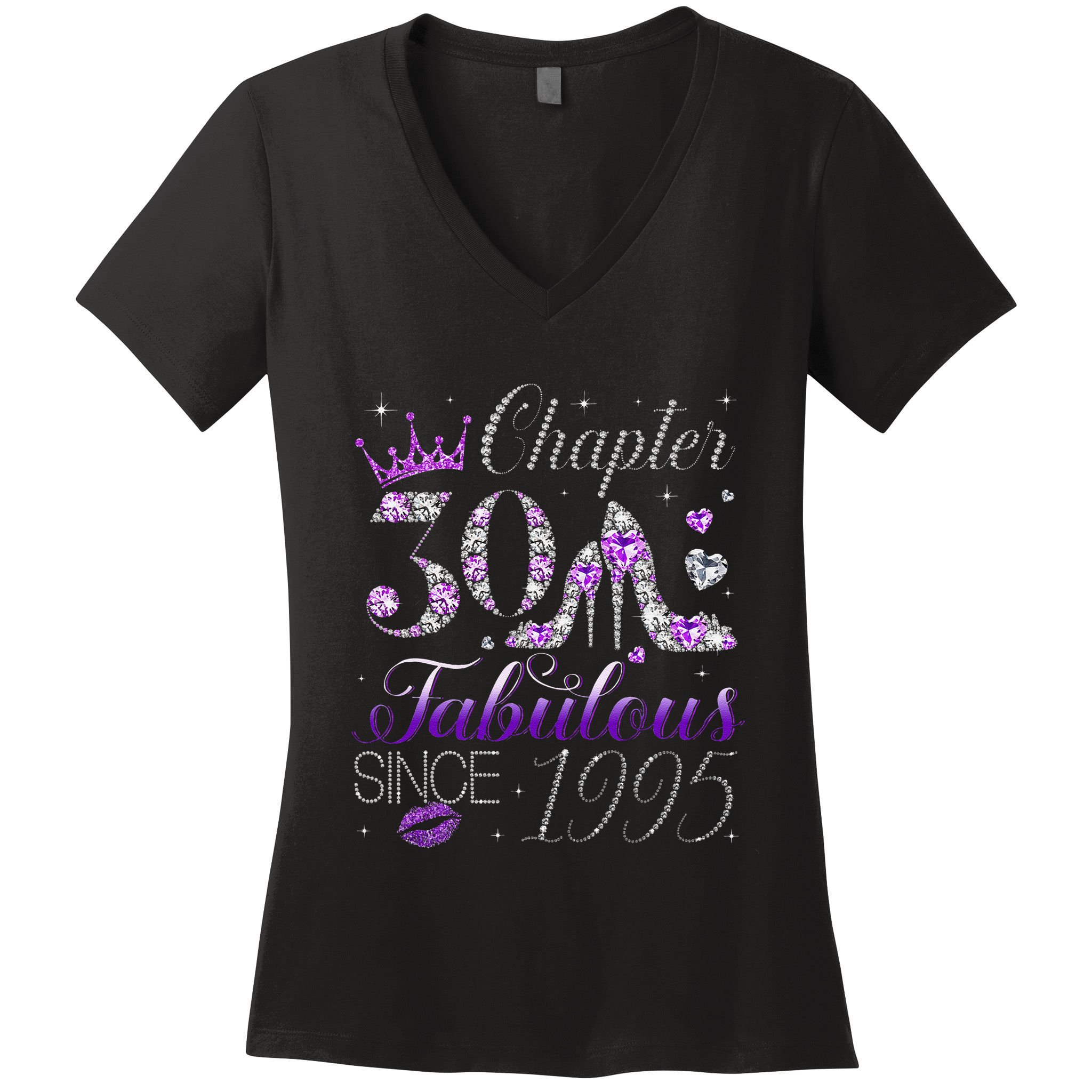 Chapter 30 Fabulous Since 1995 30th Birthday Women Women's V-Neck T-Shirt