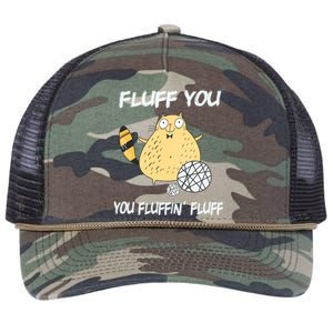 Cats 365 Fluff You You Fluffin' Fluff Funny Cat Kitten Gift Retro Rope Trucker Hat Cap