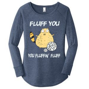 Cats 365 Fluff You You Fluffin' Fluff Funny Cat Kitten Gift Women's Perfect Tri Tunic Long Sleeve Shirt