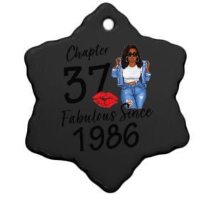 Chapter 37 Fabulous Since 1986 Black Birthday Queen Ceramic Star Ornament