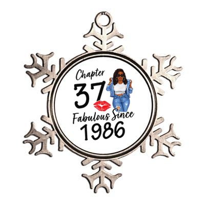 Chapter 37 Fabulous Since 1986 Black Birthday Queen Metallic Star Ornament