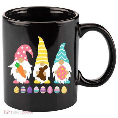 Cute 3 Gnomes Easter Squad Bunny Gnome Pastel Spring Easter 11oz C Handle Ceramic Mug
