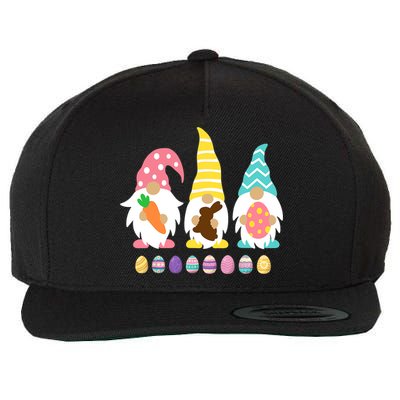 Cute 3 Gnomes Easter Squad Bunny Gnome Pastel Spring Easter Wool Snapback Cap