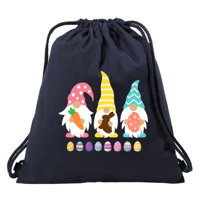 Cute 3 Gnomes Easter Squad Bunny Gnome Pastel Spring Easter Drawstring Bag