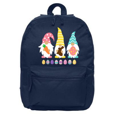 Cute 3 Gnomes Easter Squad Bunny Gnome Pastel Spring Easter 16 in Basic Backpack