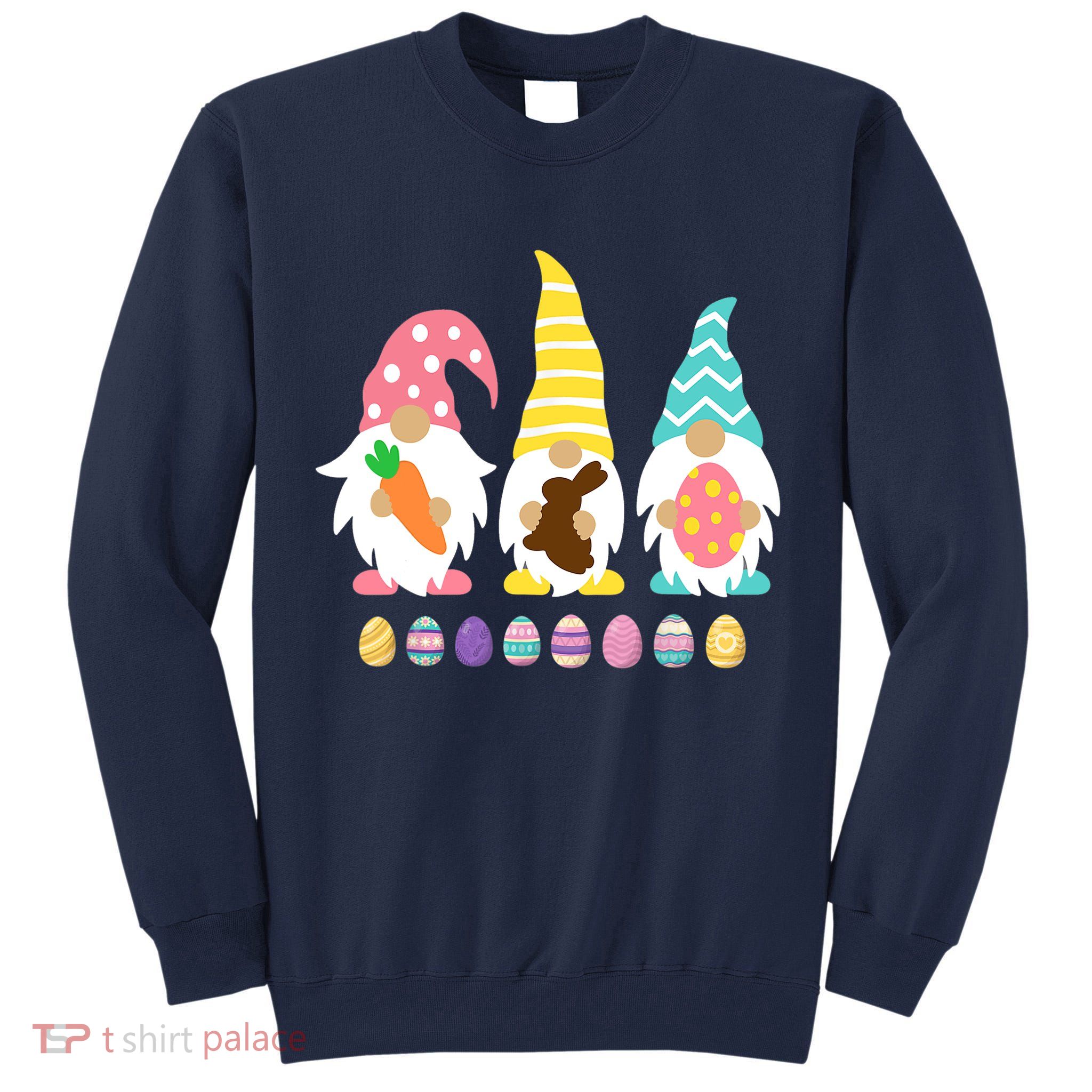 Cute 3 Gnomes Easter Squad Bunny Gnome Pastel Spring Easter Tall Sweatshirt