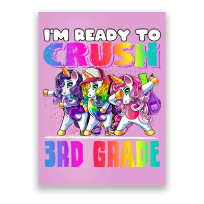 Crush 3rd Grade Dabbing Unicorn Back To School Backpack Girl Poster