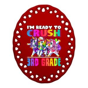 Crush 3rd Grade Dabbing Unicorn Back To School Backpack Girl Ceramic Oval Ornament